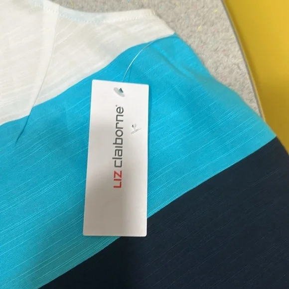 NWT Liz Claiborne Sleeveless Striped A-Line Dress size 8 - Picture 6 of 7